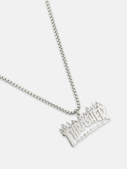 The Trasher Pendant Necklace - Metallic Silver