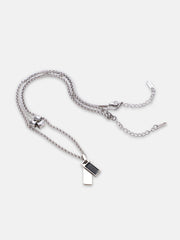 The Slab Pendant Necklace - Metallic Silver