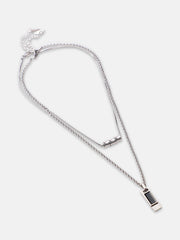 The Slab Pendant Necklace - Metallic Silver