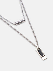 The Slab Pendant Necklace - Metallic Silver