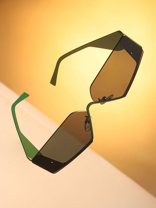 The Electra Shield Sunglass Jungle Green
