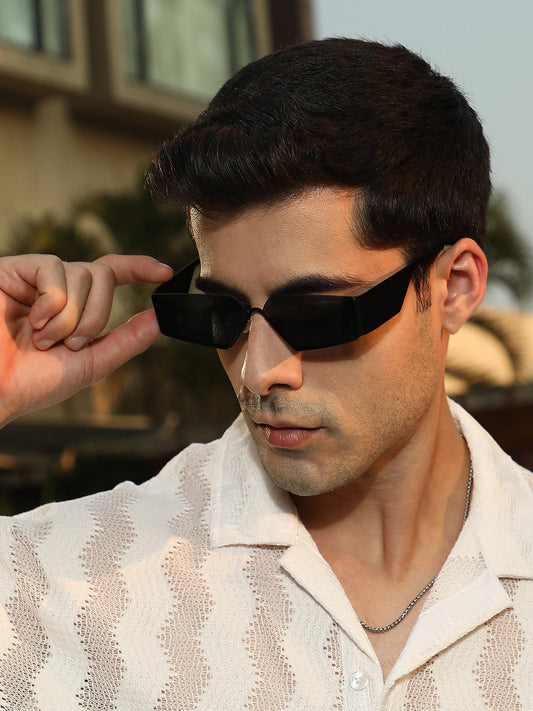 The Electra Shield Sunglass Onyx Black