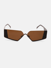 The Electra Shield Sunglass Taupe Brown