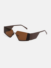 The Electra Shield Sunglass Taupe Brown