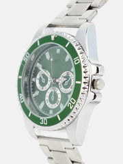The Ribbed Four-Dial Round Watch - Metallic Silver