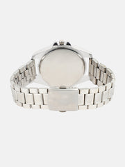 The Ribbed Four-Dial Round Watch - Metallic Silver