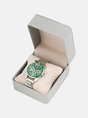 The Ribbed Four-Dial Round Watch - Metallic Silver