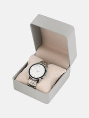The Bijou Round Watch - Metallic Silver
