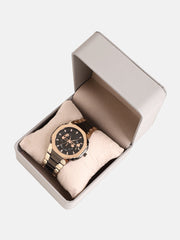 The Vireo Round Watch-Obsidian Black Rose Gold