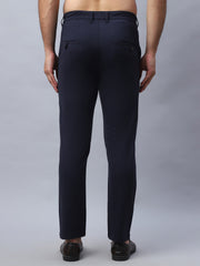 Tapered Fit  Solid Trousers For Men ( FGP 279Navy )