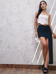 athena black corsage pencil mini skirt