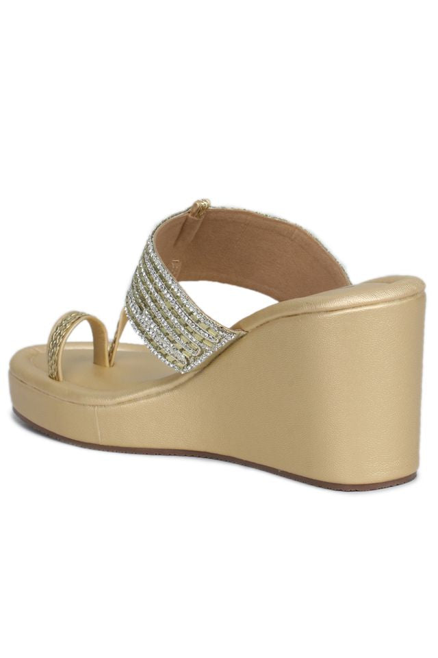 Fashion Open Back Sandal 3 inches Wedge Heels