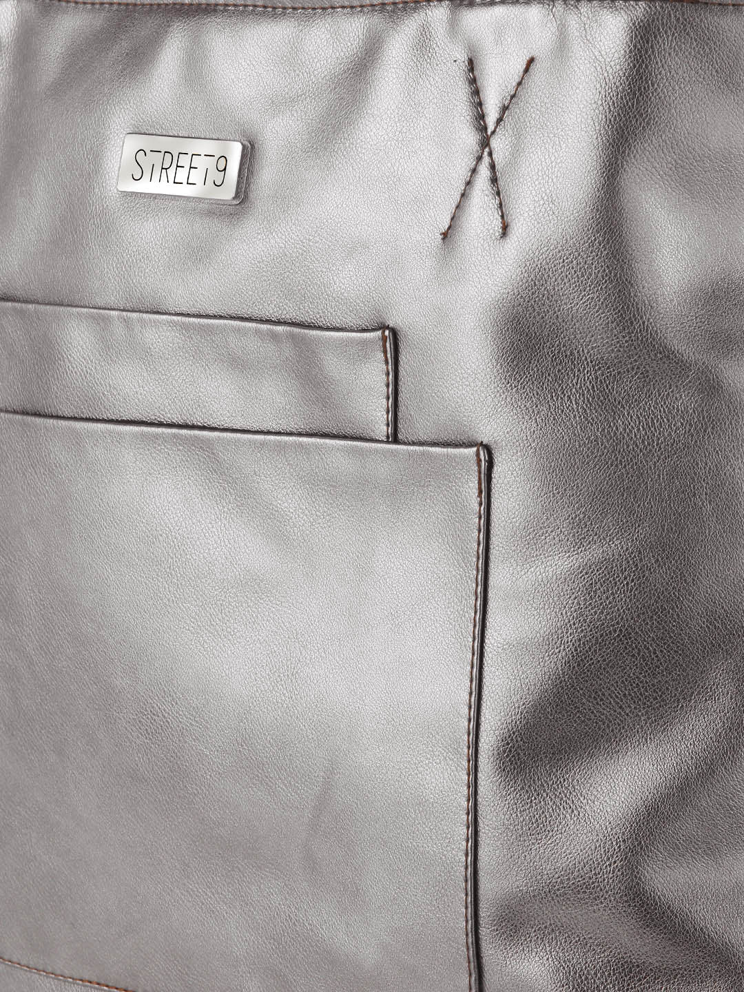 Silver Metallic Shopper Bag