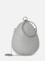 Textured Magnet Lock Clutch Bag