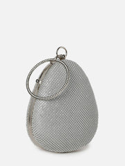 Textured Magnet Lock Clutch Bag