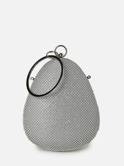 Textured Magnet Lock Clutch Bag