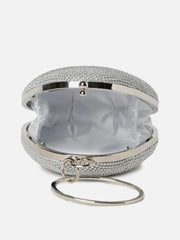 Textured Magnet Lock Clutch Bag