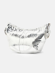 The Crescent Sling Bag - Metallic Silver