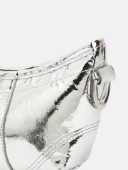 The Crescent Sling Bag - Metallic Silver