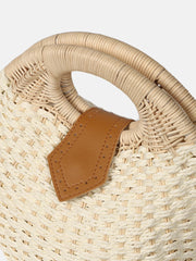 The The Straw-Orb Hand Bag Hand Bag - Off-White