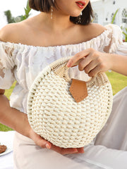 The The Straw-Orb Hand Bag Hand Bag - Off-White