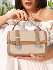 The Linea-Block Hand Bag - Ash Brown