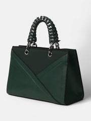 The Overlap-Chainlink Hand Bag - Emerald Green