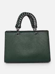 The Overlap-Chainlink Hand Bag - Emerald Green