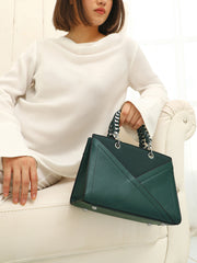 The Overlap-Chainlink Hand Bag - Emerald Green
