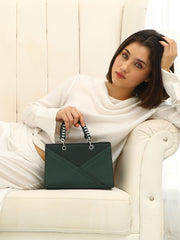 The Overlap-Chainlink Hand Bag - Emerald Green