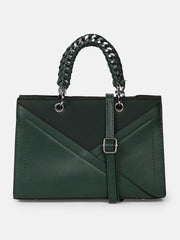 The Overlap-Chainlink Hand Bag - Emerald Green