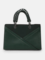 The Overlap-Chainlink Hand Bag - Emerald Green