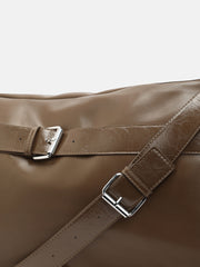 The Tang-Buckle Tote Bag - Chocolate Brown