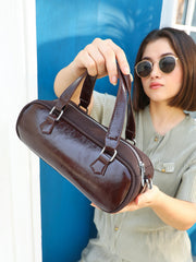 The Small Retro Bowling Bag - Coffee Brown