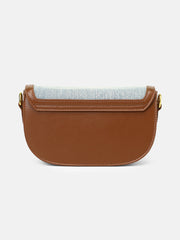 The Denim Curve Shoulder Bag - Indigo Blue