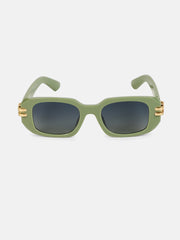 The Gilded Pastel Rectangular Sunglass - Olive Green