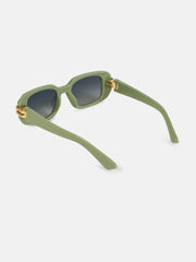 The Gilded Pastel Rectangular Sunglass - Olive Green