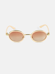 The Malibu Block Oval Sunglass - Off-White