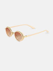 The Malibu Block Oval Sunglass - Off-White