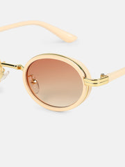 The Malibu Block Oval Sunglass - Off-White