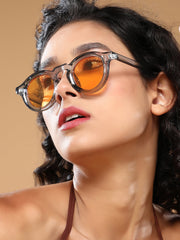 The Atticus Round Sunglass - Charcoal Grey