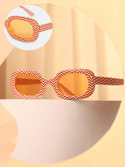 The Zany Retro Rectangular Sunglass - Sienna Brown
