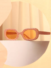 The Zany Retro Rectangular Sunglass - Sienna Brown