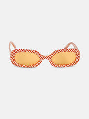 The Zany Retro Rectangular Sunglass - Sienna Brown
