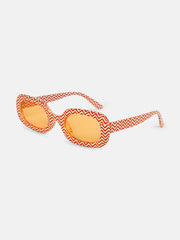 The Zany Retro Rectangular Sunglass - Sienna Brown