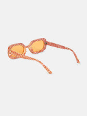The Zany Retro Rectangular Sunglass - Sienna Brown
