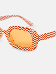 The Zany Retro Rectangular Sunglass - Sienna Brown