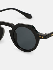 The Berlin Round Sunglass - Onyx Black