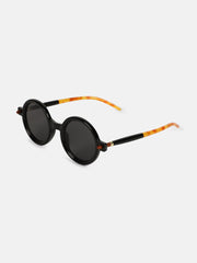 The Corsica Round Sunglass - Onyx Black