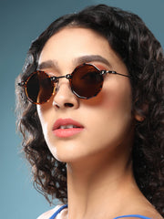 The Tortoiseshell Circuscore Geometric Sunglass - Coffee Brown
